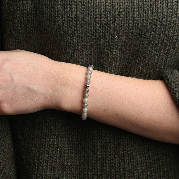 Erika - Armband met stenen kralen van roestvrij staal