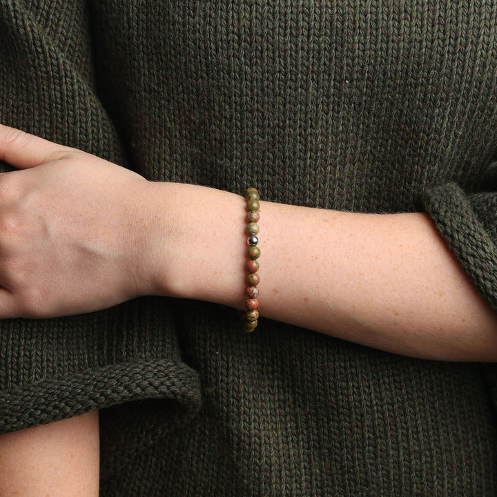 Erika - Armband met stenen kralen van roestvrij staal