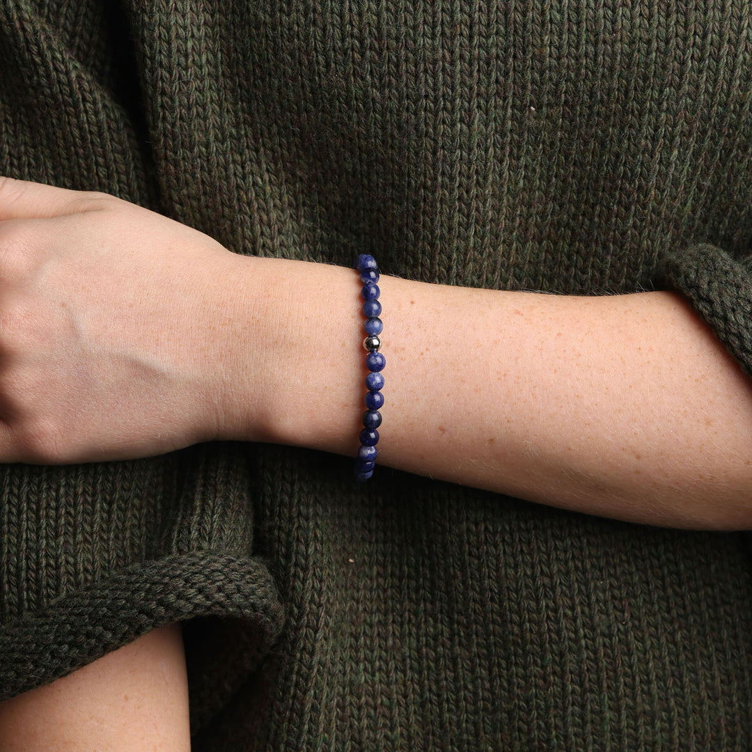 Erika - Armband met stenen kralen van roestvrij staal