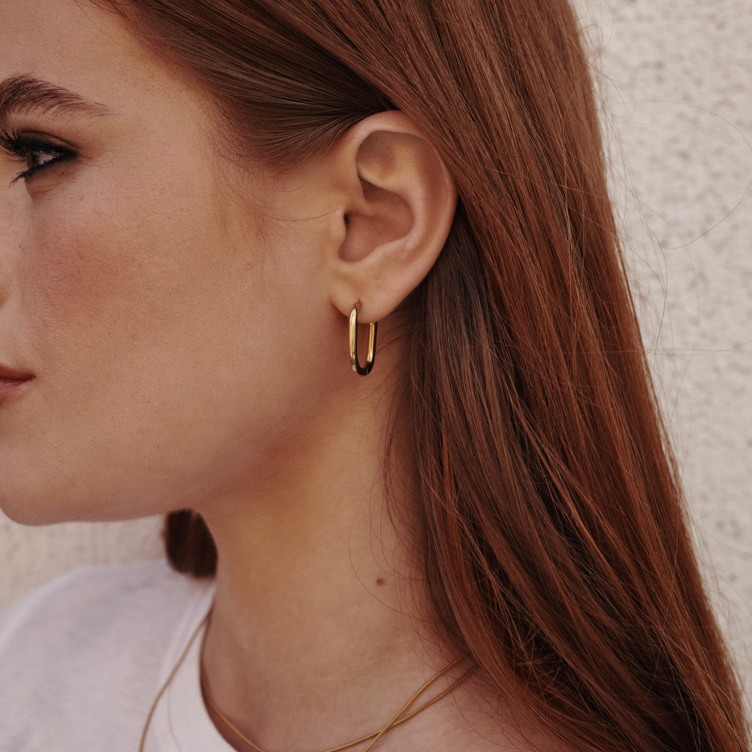 Pernille - Boucles d'oreilles créoles en acier inoxydable
