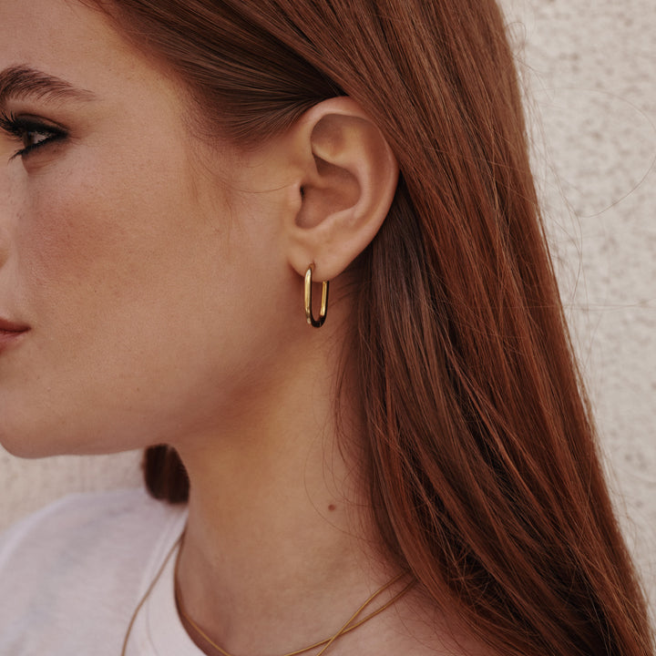 Pernille - Boucles d'oreilles créoles en acier inoxydable