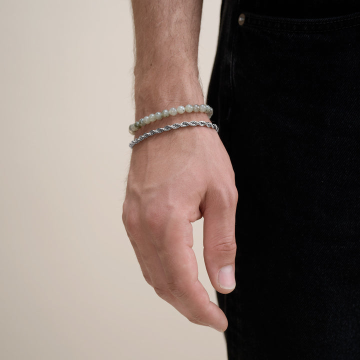 Erik - stenen kralen armband roestvrij staal