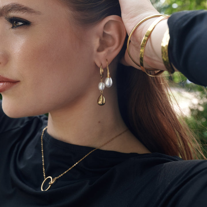 Janni - Boucles d'oreilles en perle en acier inoxydable