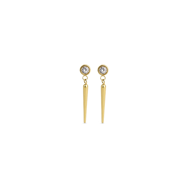 Bim - Boucles d'oreilles à pointe en cristal en acier inoxydable