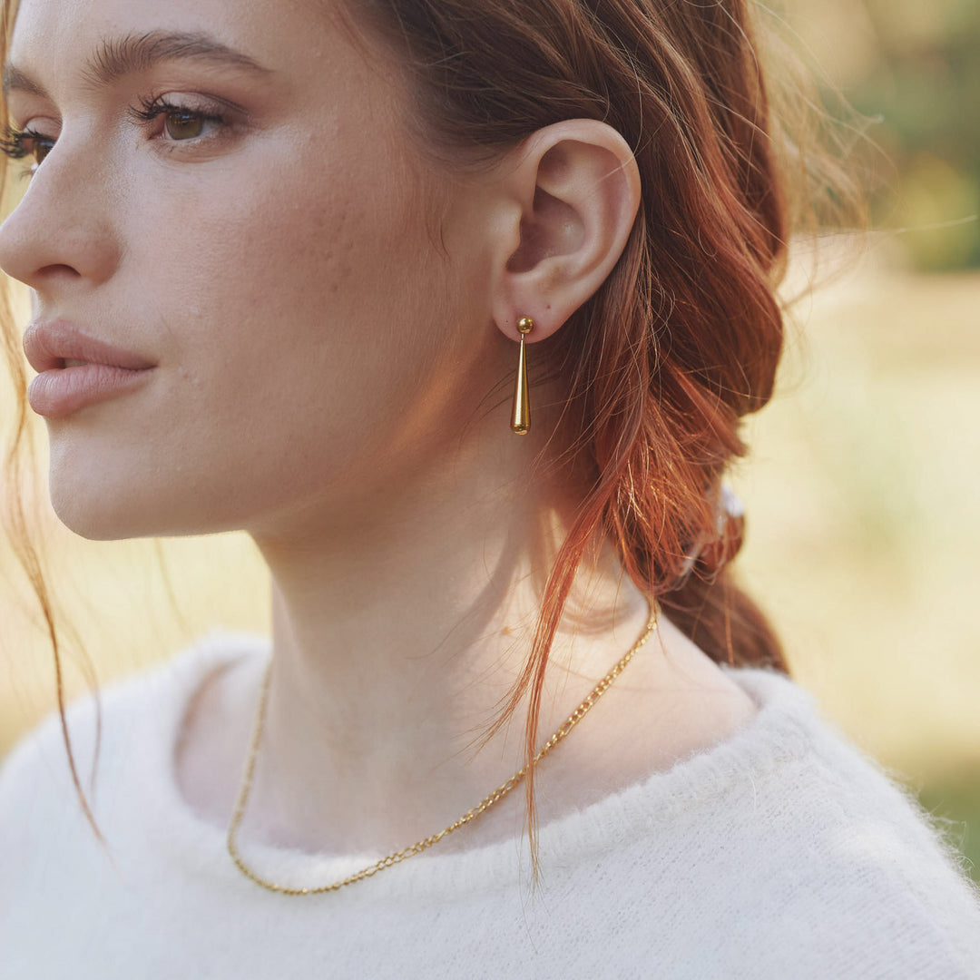 Alida - Boucles d'oreilles pendantes à clou en acier inoxydable