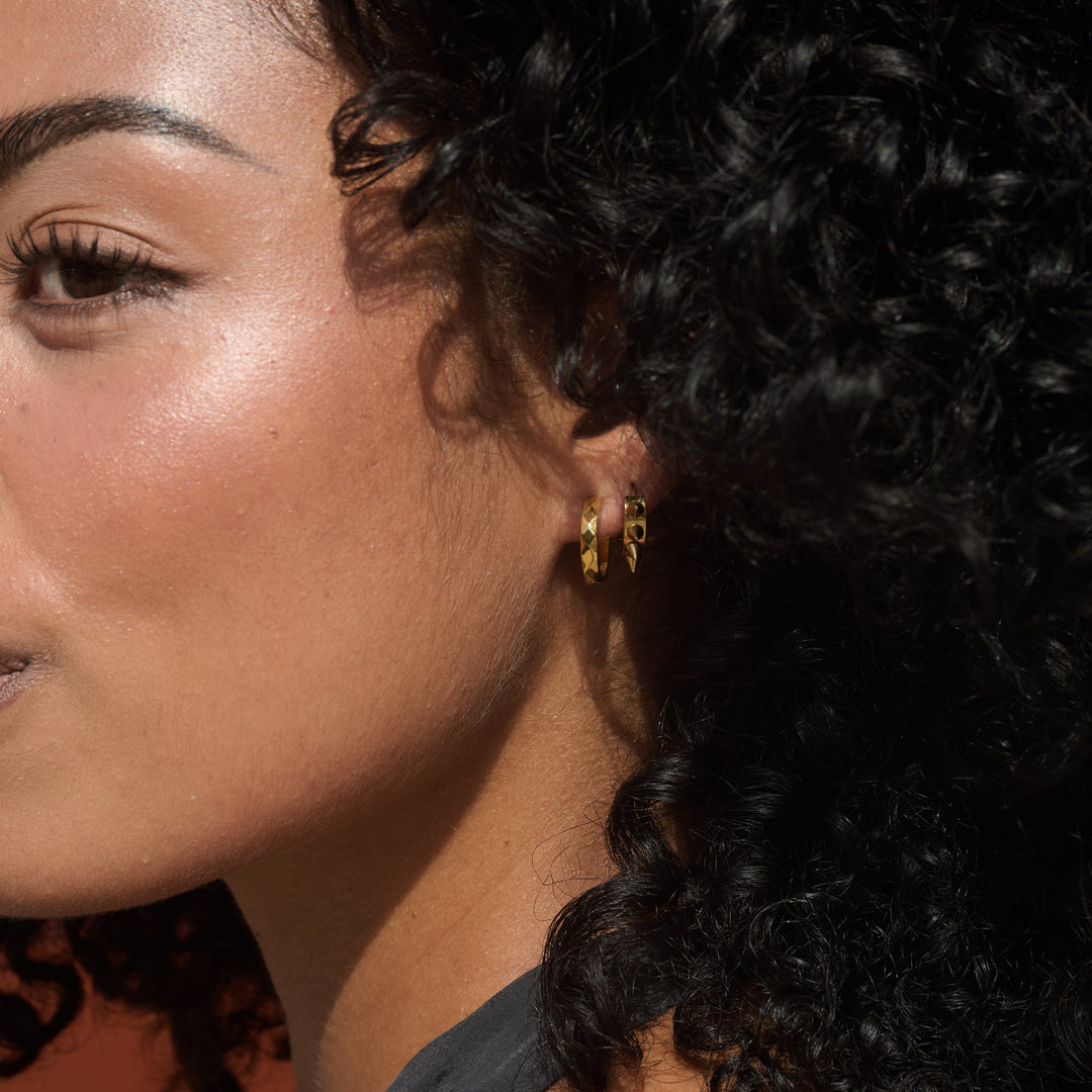 Noor - Spike Hoop Earrings 16mm Stainless Steel