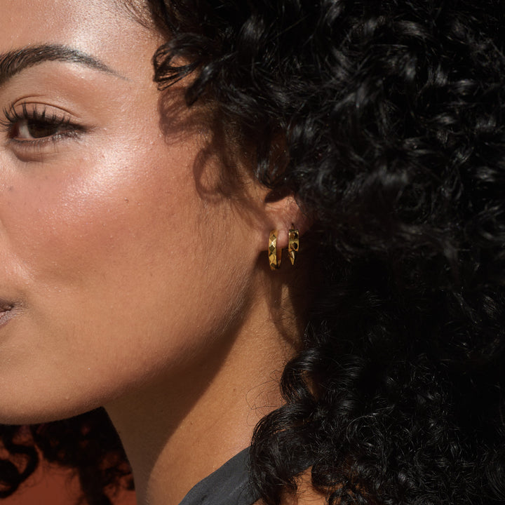 Noor - Spike Hoop Earrings 16mm Stainless Steel
