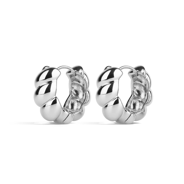 Naia - Boucles d'oreilles créoles croissant en acier inoxydable