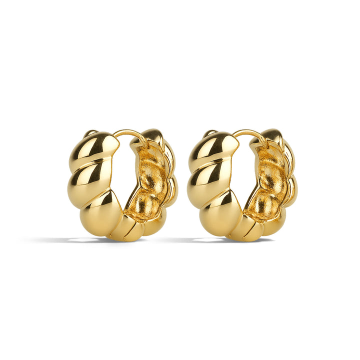 Naia - Boucles d'oreilles créoles croissant en acier inoxydable