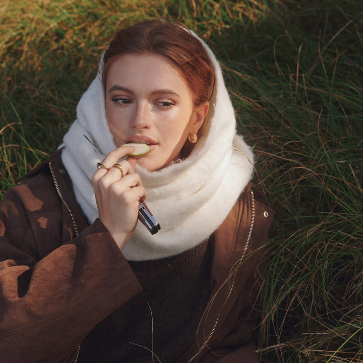 Naia - Boucles d'oreilles créoles croissant en acier inoxydable
