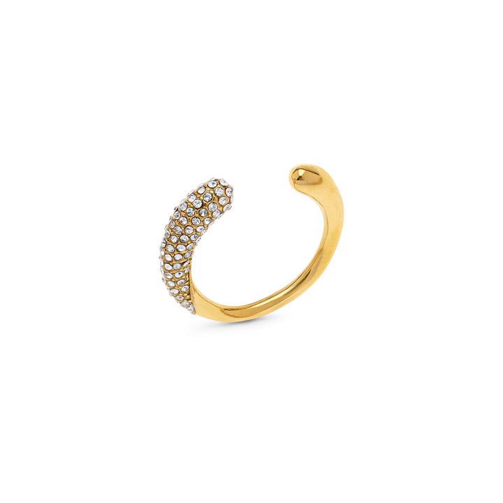 Tolouse - Open Kristallen Ring Roestvrij Staal