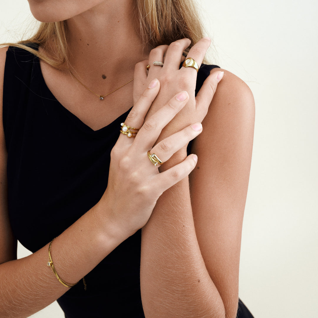 Tolouse - Open Kristallen Ring Roestvrij Staal