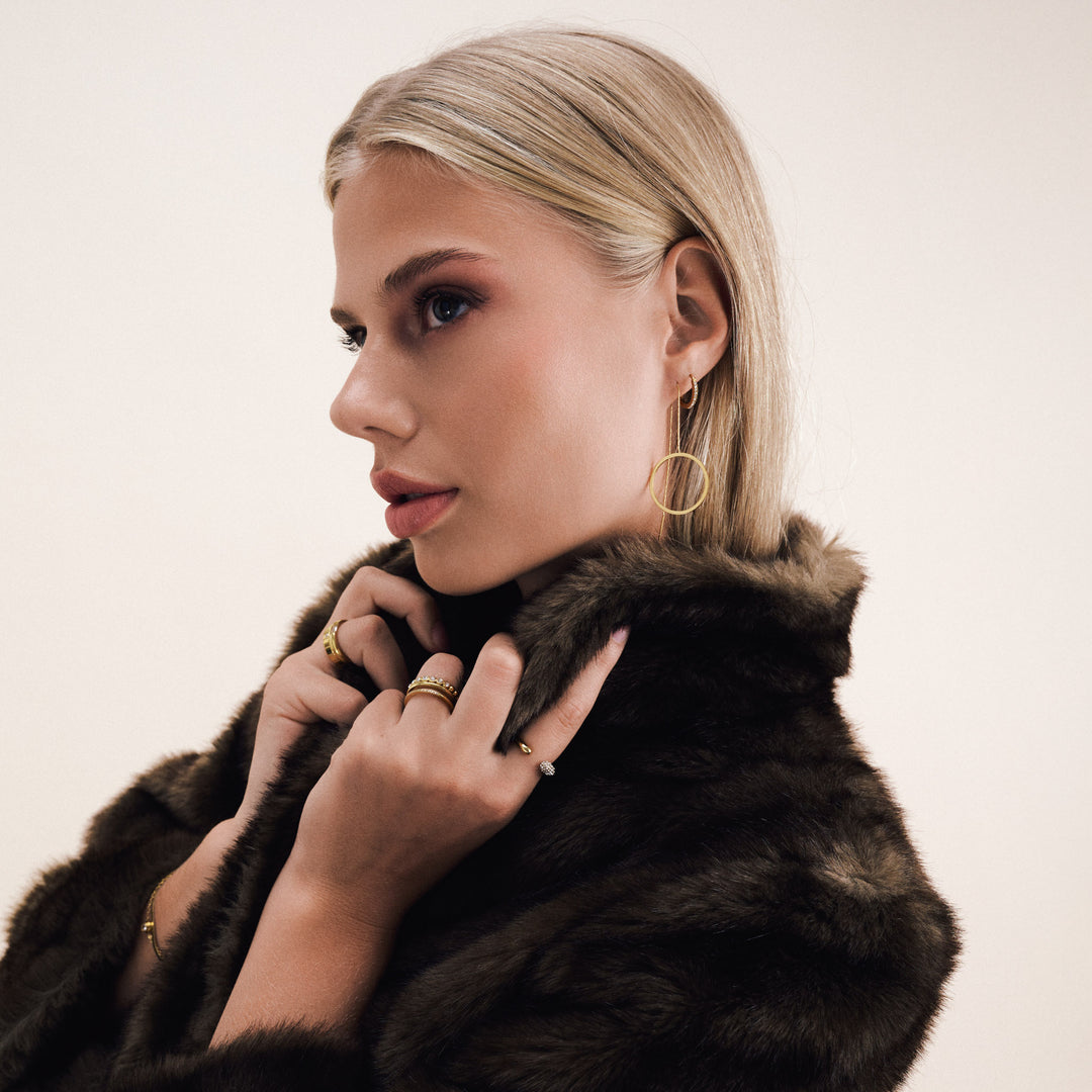 Tolouse - Open Kristallen Ring Roestvrij Staal