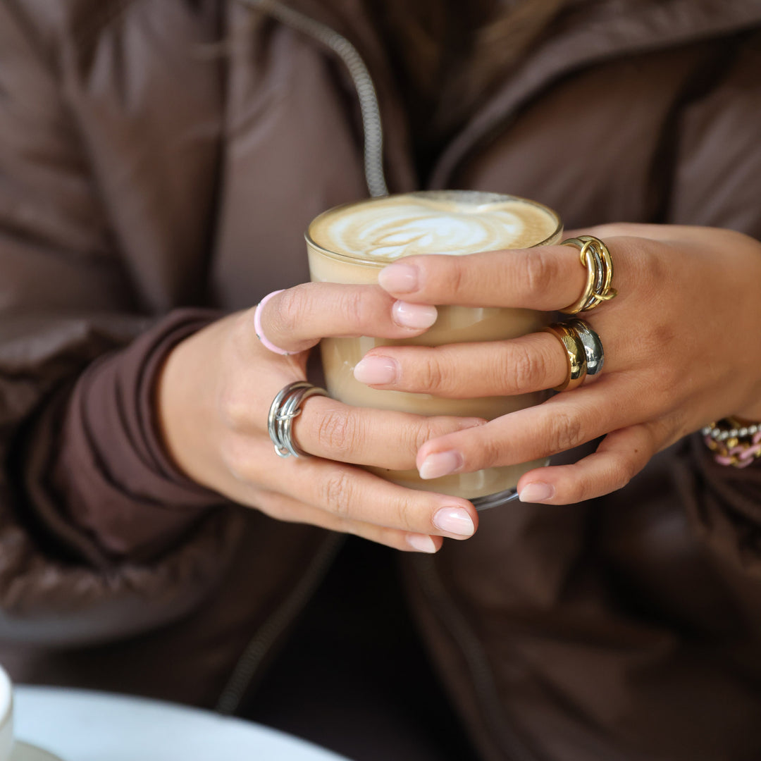 Irene - Stacked Ring Sleek Stainless Steel
