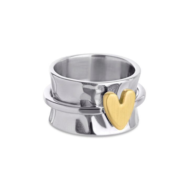 Idun - Bague Déclaration Cœur Acier Inoxydable