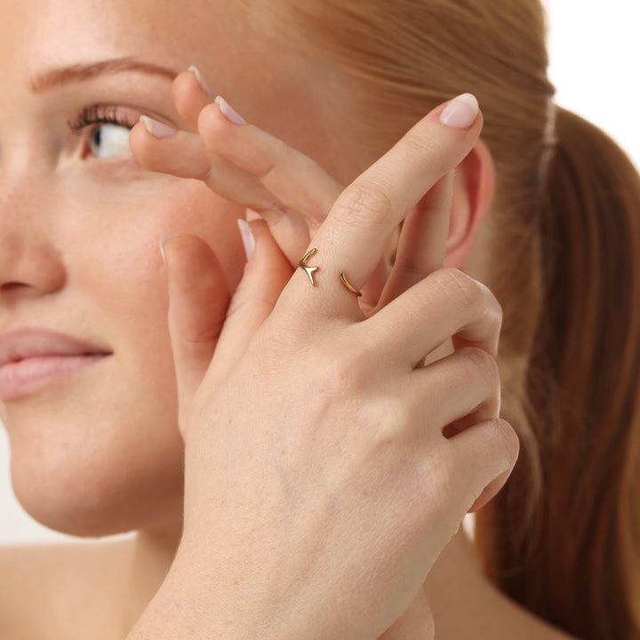 Janna - Bague délicate en branchette en acier inoxydable