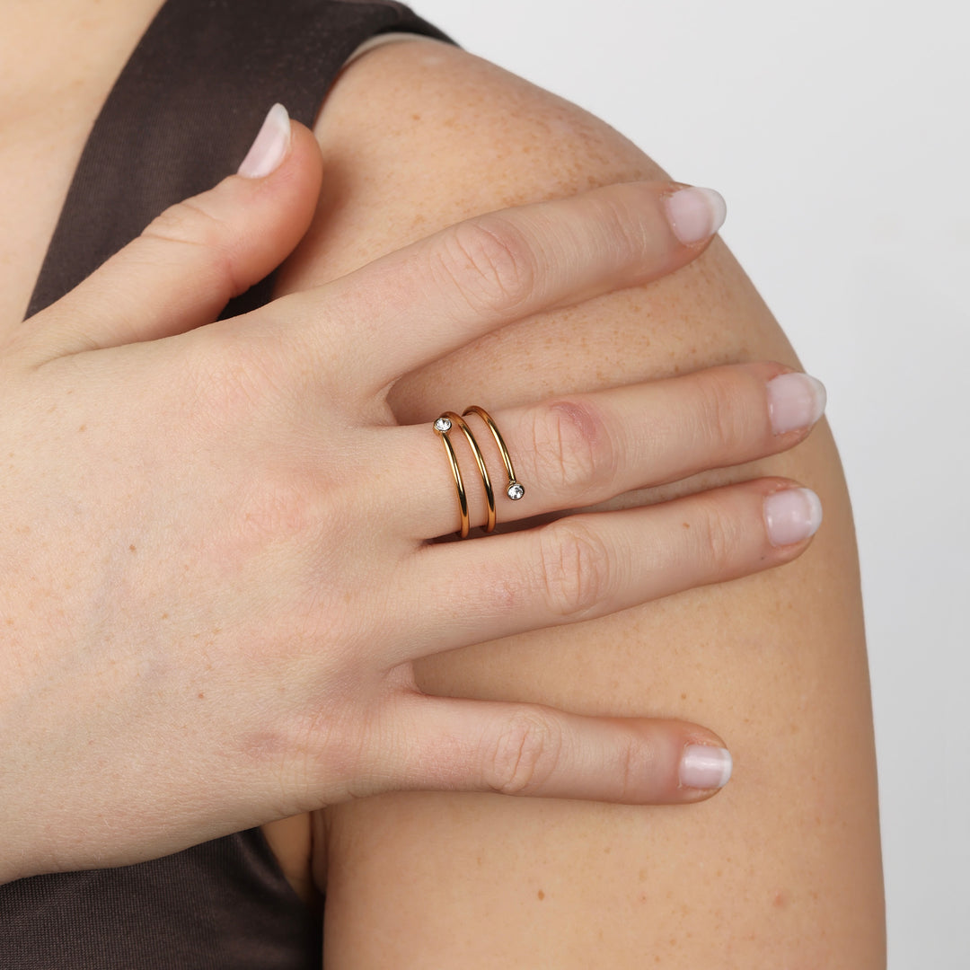 Lykke - Crystal Swirl Ring Roestvrij Staal