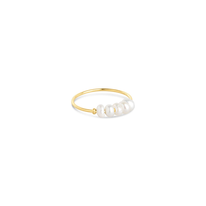 Loanna - Bague délicate en perle en acier inoxydable