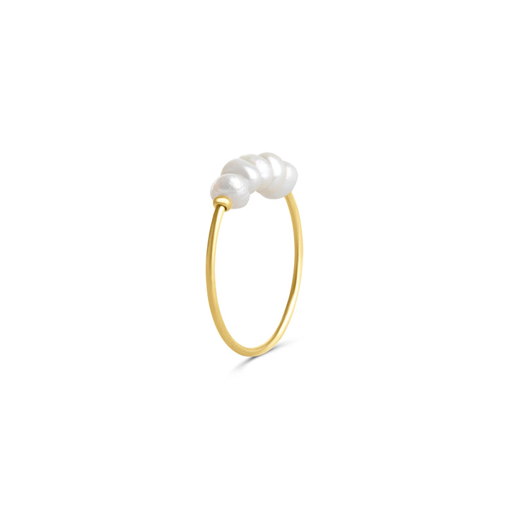 Loanna - Bague délicate en perle en acier inoxydable