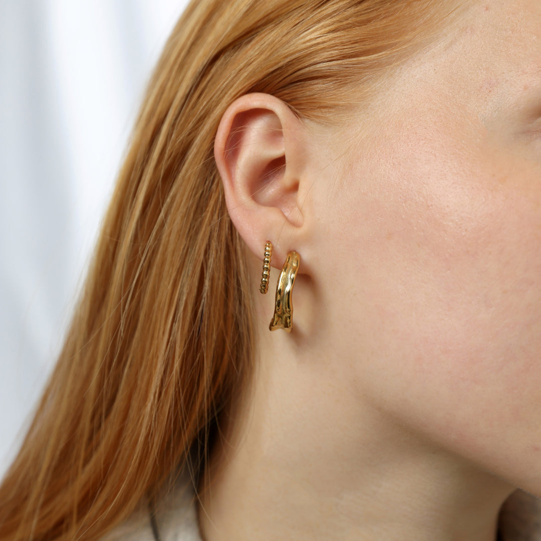 Kajsa - Gesmede Oorknopjes van Roestvrij Staal