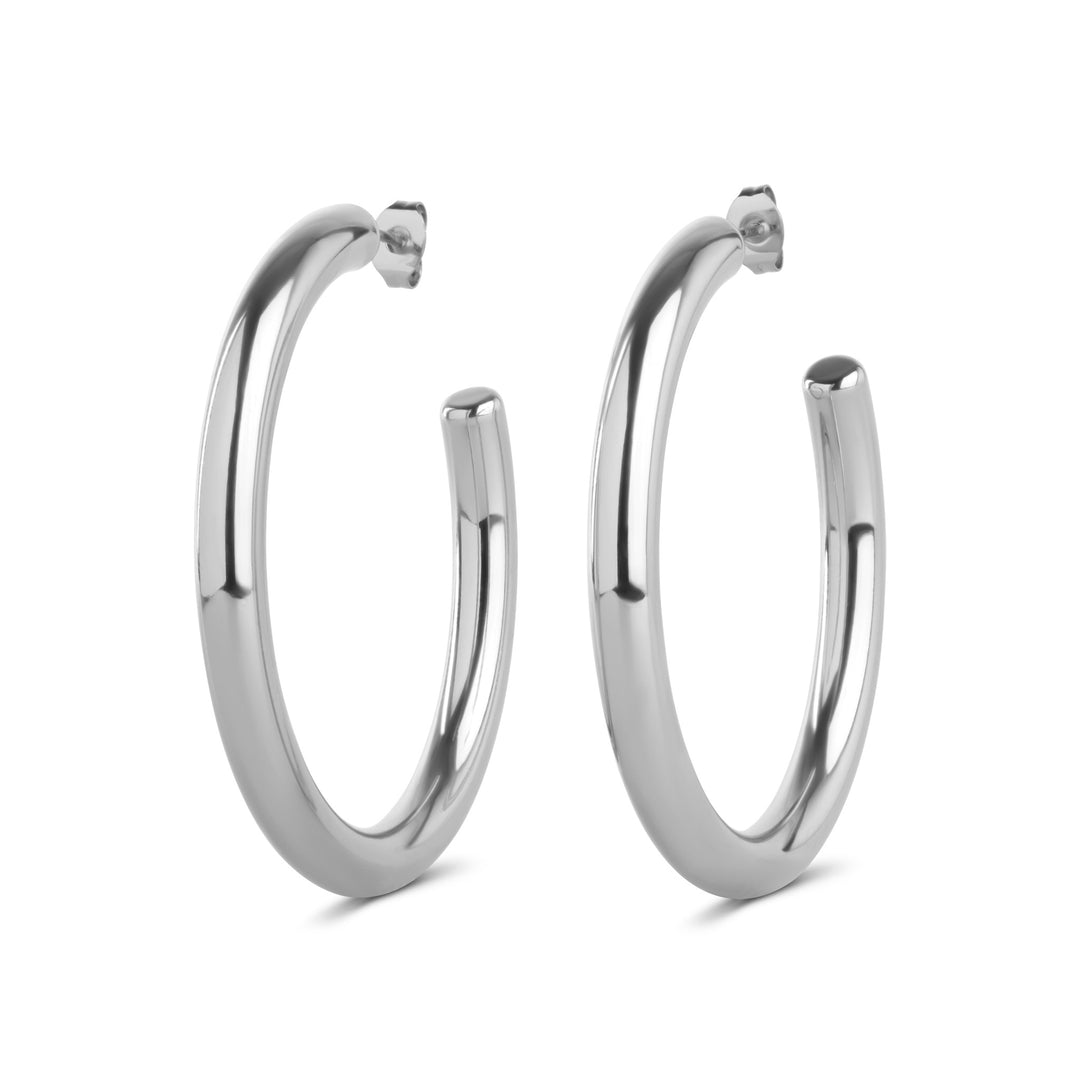 Stine - Boucles d'oreilles clous anneau en acier inoxydable