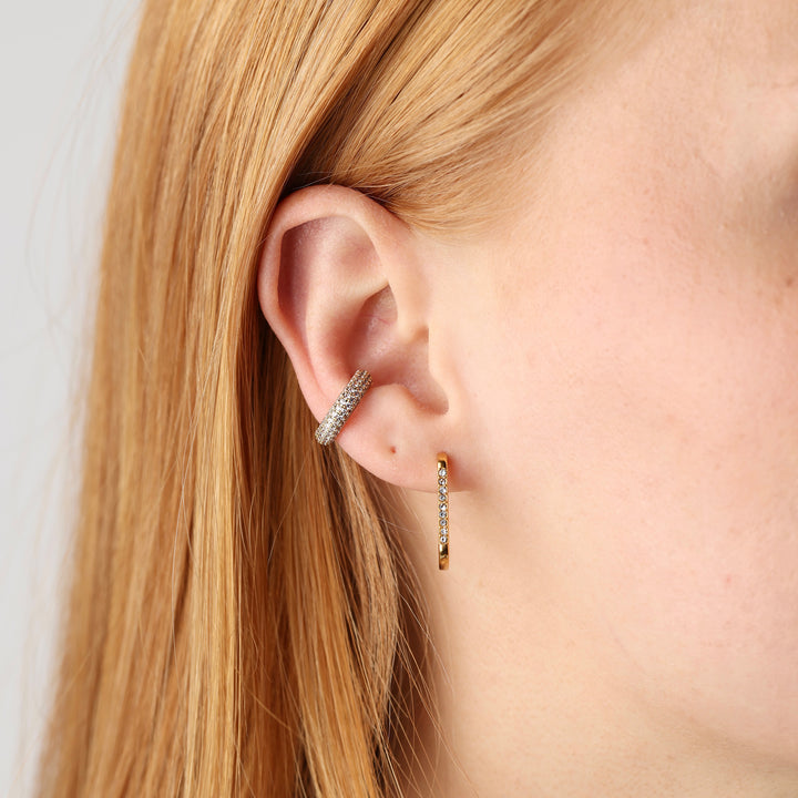 Solina - Kristallen Ear Cuff Roestvrij Staal