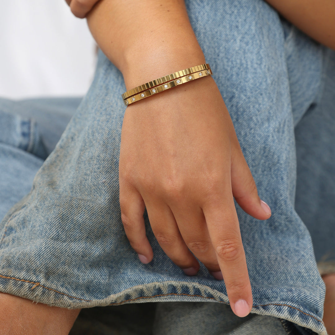 Meg - Kristallen armband van roestvrij staal