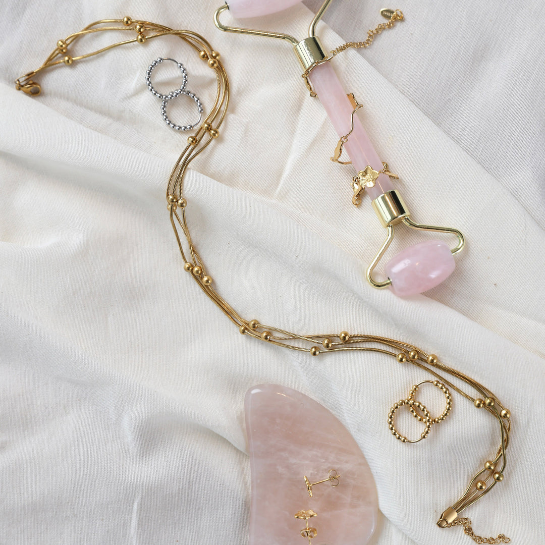 Oda - Multi-rij kralenarmband roestvrij staal