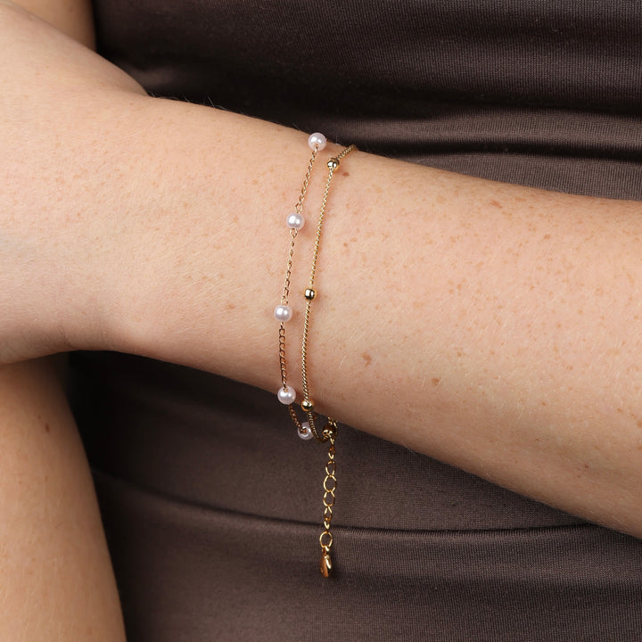 Lo - Gelaagde Ketting Armband Roestvrij Staal