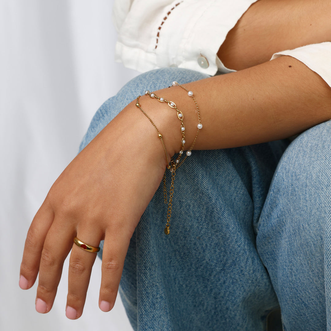 Lo - Gelaagde Ketting Armband Roestvrij Staal