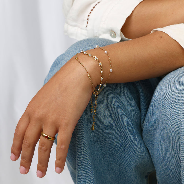 Lo - Gelaagde Ketting Armband Roestvrij Staal