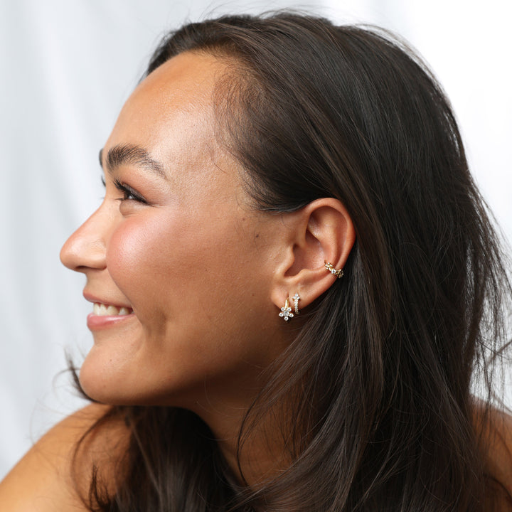 Georgie - Bloemen Ear Cuff Roestvrij Staal