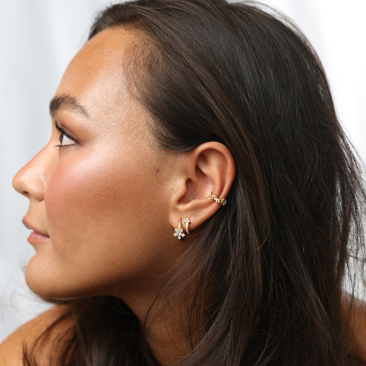 Georgie - Bloemen Ear Cuff Roestvrij Staal