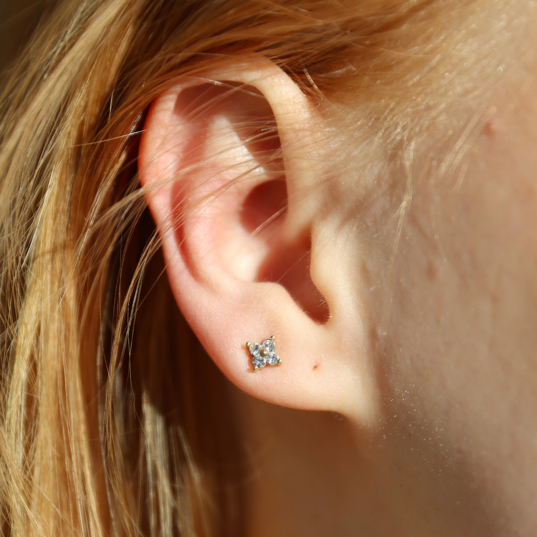 Hera - Kristal Oorknopjes Roestvrij Staal