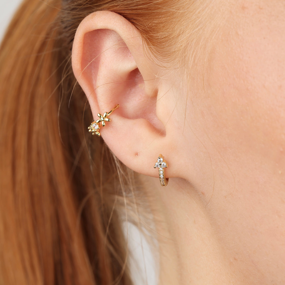 Della - Kristallen Oorringen van Roestvrij Staal