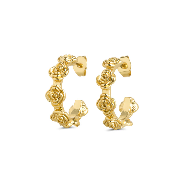 Gerda - Boucles d'oreilles clous fleur en acier inoxydable