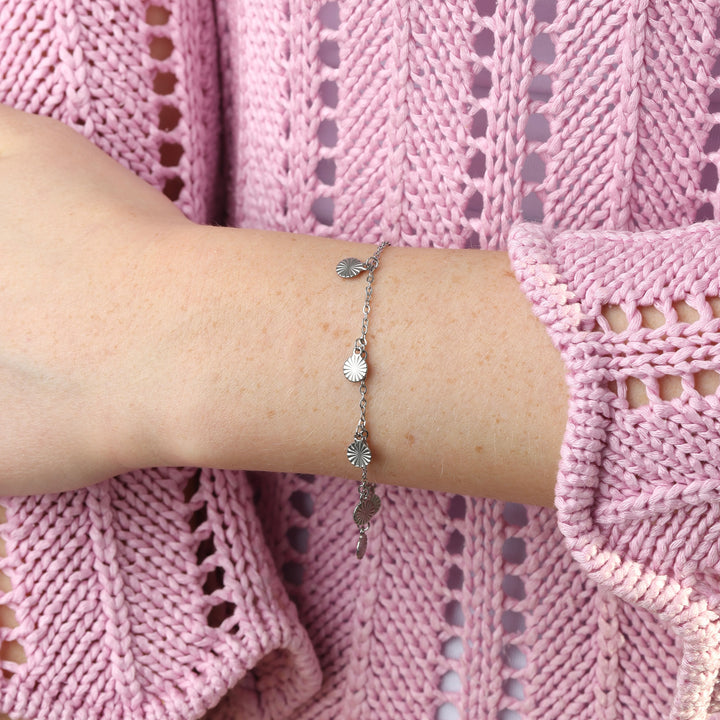 Liv - Bracelet Charme Coin en Acier Inoxydable