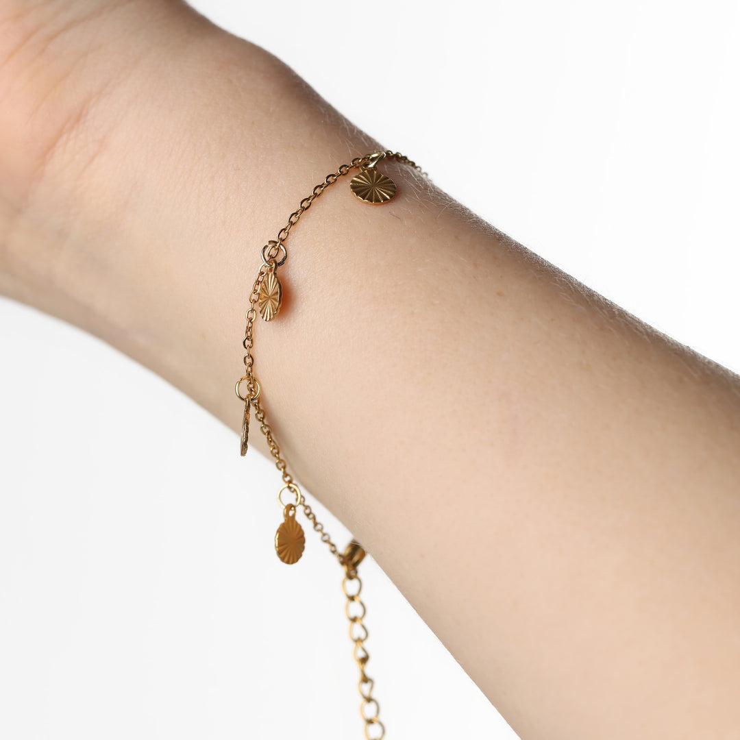 Liv - Bracelet Charme Coin en Acier Inoxydable