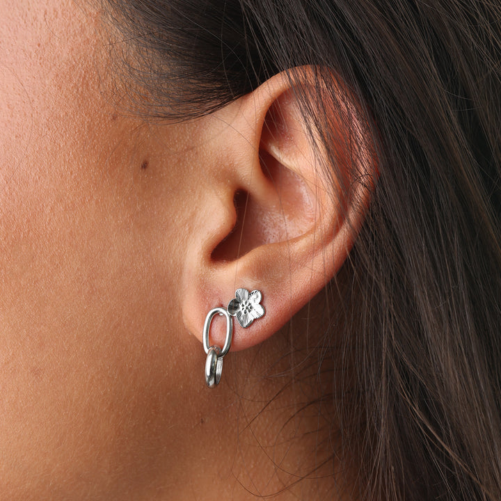 Sadia - Bloem Oorknopjes Roestvrij Staal