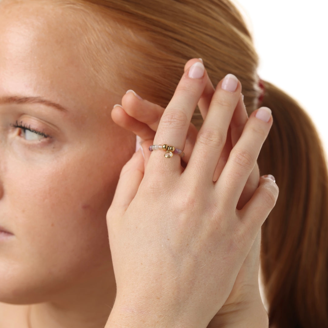 Hope - Bague en pierre en acier inoxydable