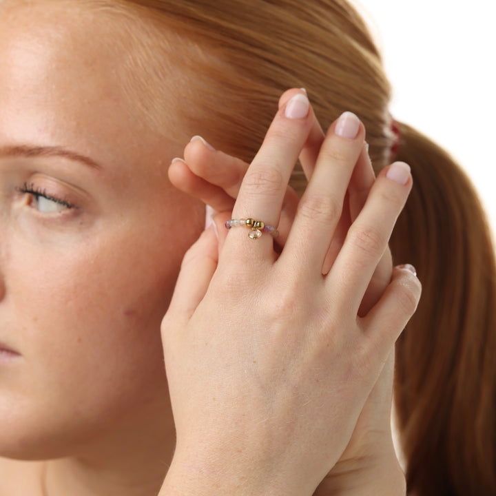 Hope - Bague en pierre en acier inoxydable