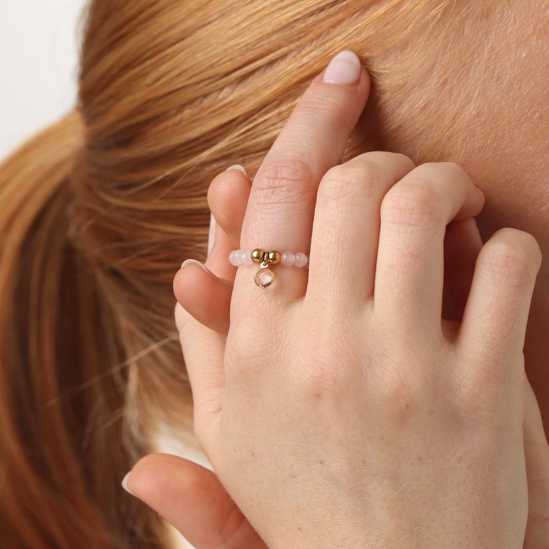 Hope - Bague en pierre en acier inoxydable