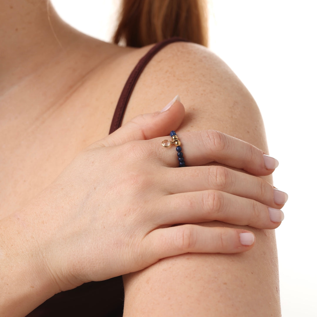 Hope - Bague en pierre en acier inoxydable
