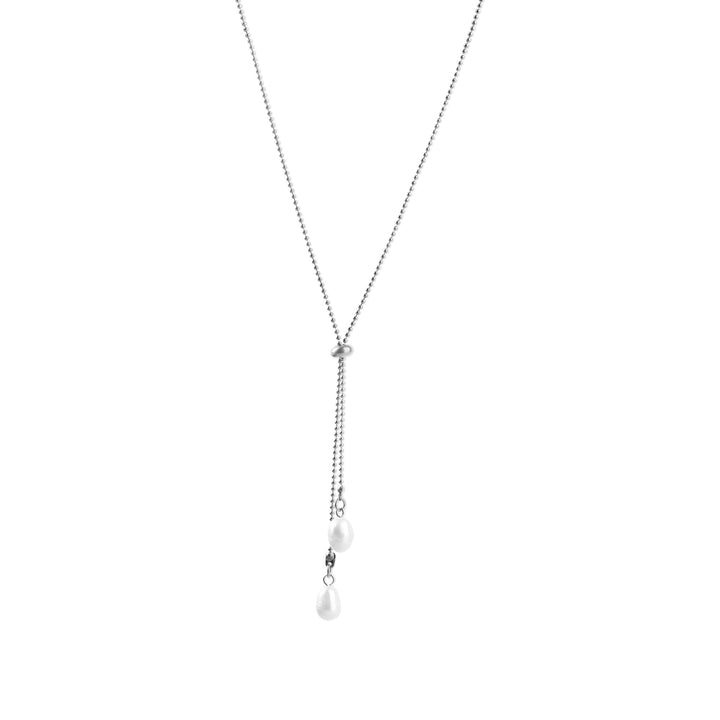 Barbro - Lariat Parelketting Roestvrij Staal