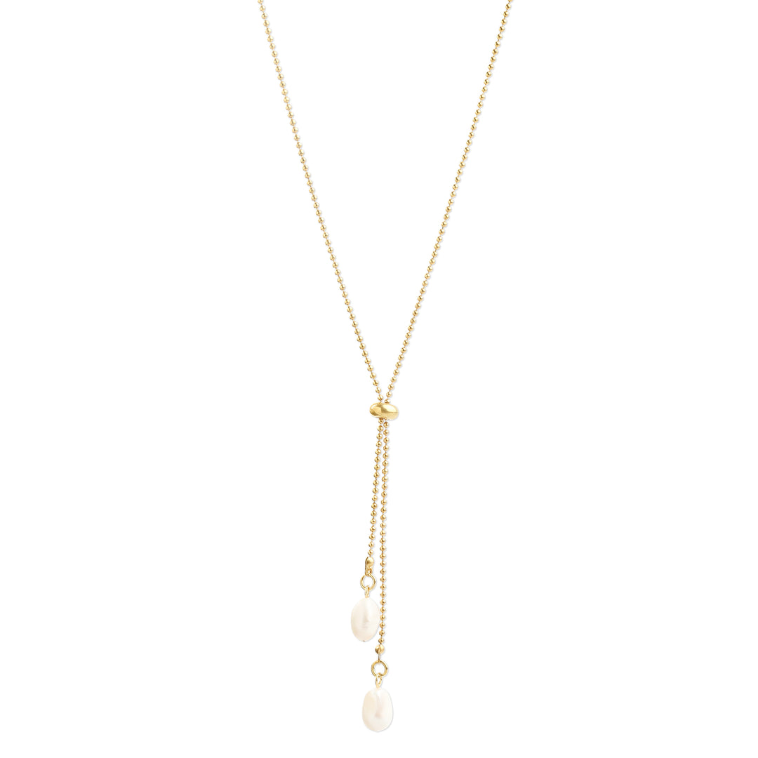 Barbro - Lariat Parelketting Roestvrij Staal