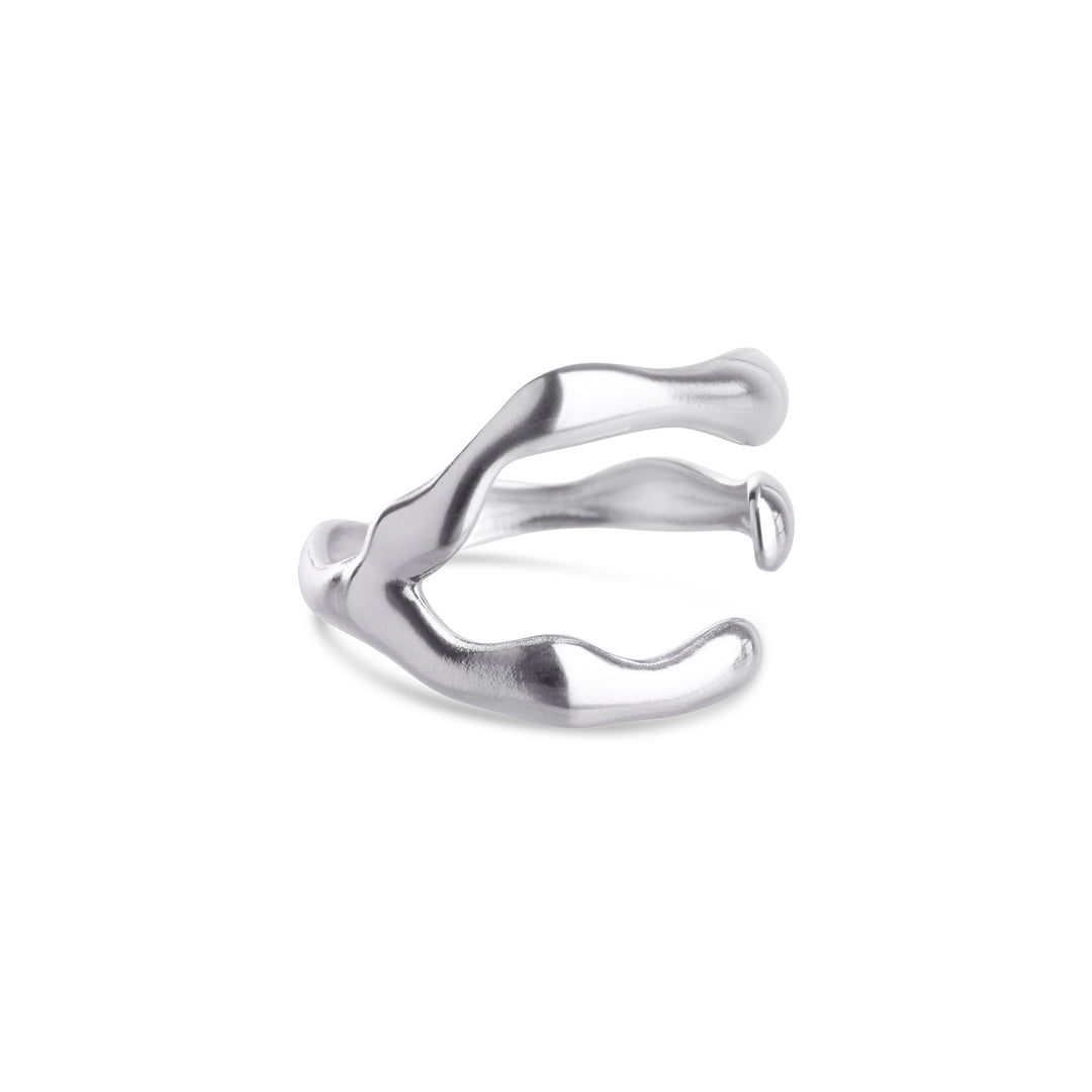 Clara - Bague Griffe Acier Inoxydable Argenté