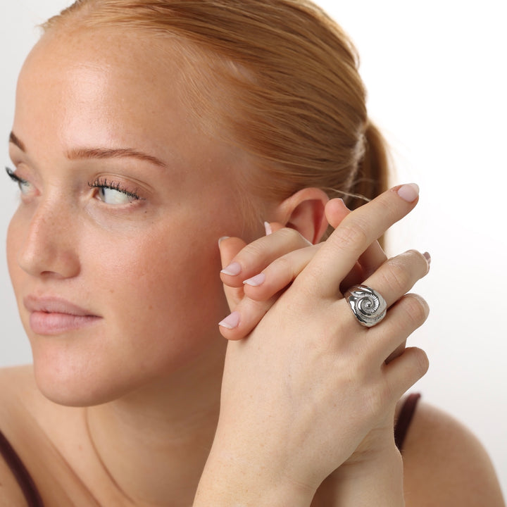 Ursula - Bague Coquillage en Acier Inoxydable