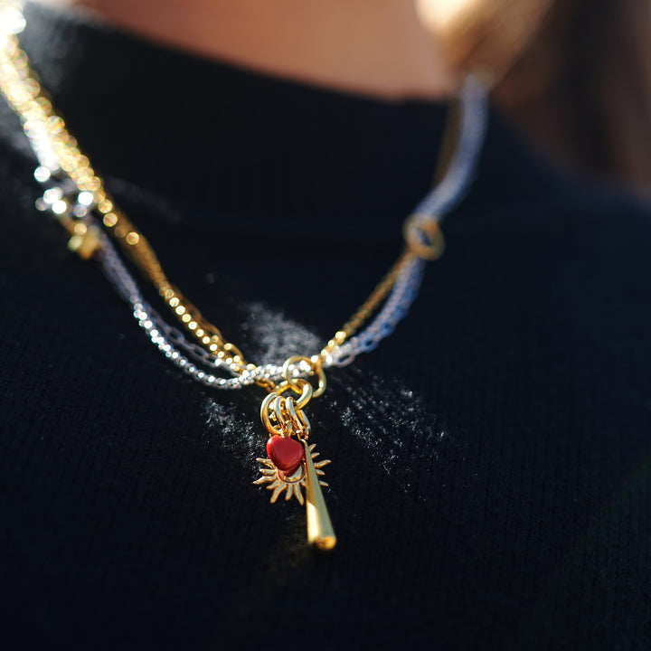 Sol - Sunburst Charm Stainless Steel