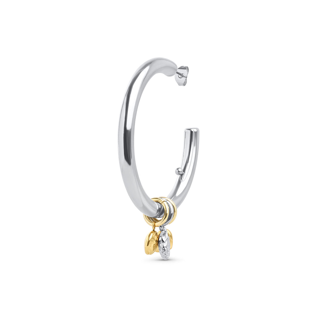 Peg - Boucles d'oreilles clous Hoops élégantes en acier inoxydable