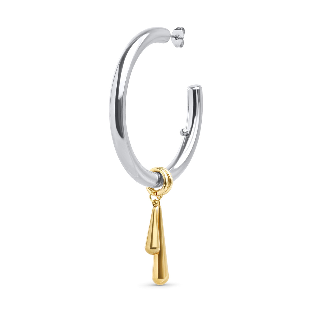 Peg - Boucles d'oreilles clous Hoops élégantes en acier inoxydable